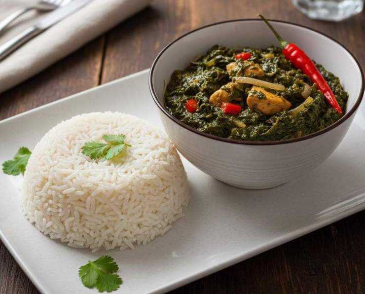 Riz sauce feuilles de patate Lille